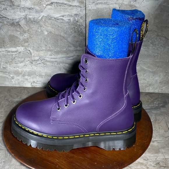 Dr. Martens Shoes - Dr. Martens Jadon III Pisa Soft Leather Women’s 12 Purple Platform Boots